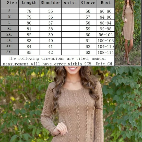 Khaki Knit Long Sleeve Dress - Picture 6 of 6